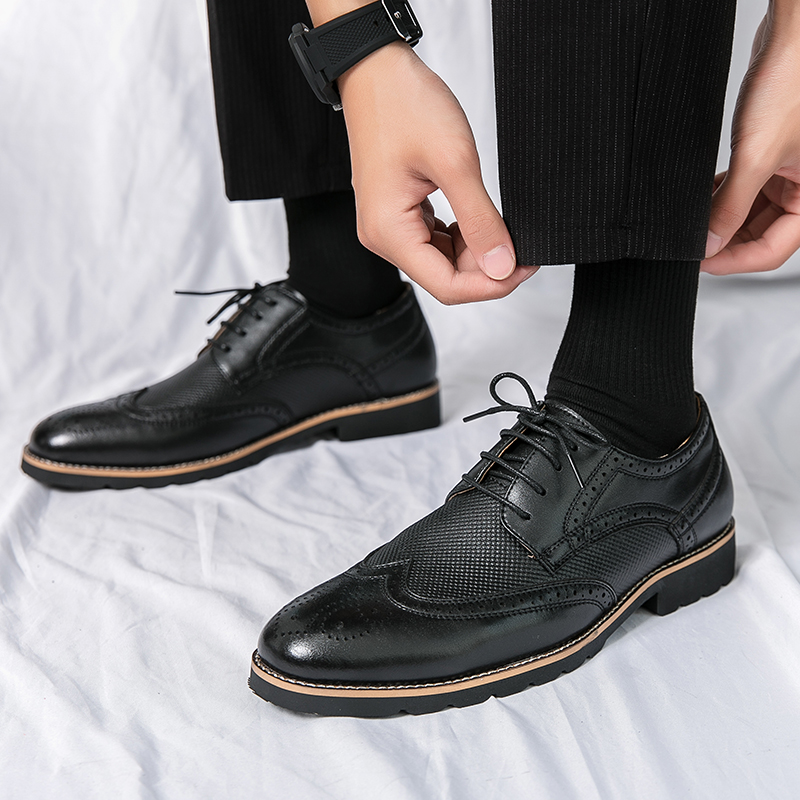 Handmade Mens Wingtip Oxford Grey Leather Brogue Men's Dress Classic Business Formal Shoes for Men atillas Hombre