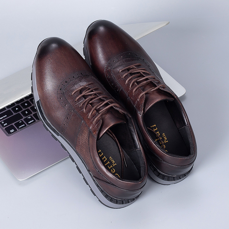Men's Casual Shoes Lace Up Genuine Leather Men's Oxfords Outdoor Men Shoes Non-slip Men's Sneakers Zapatillas Hombre