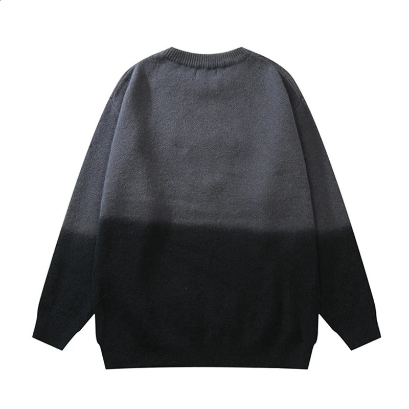 Mens Street Clothing Sweater Retro Alphabet Cross Flocking Hip Hop Knitted Sweater Retro Pullover Casual Cotton Sweater Hipster 240829