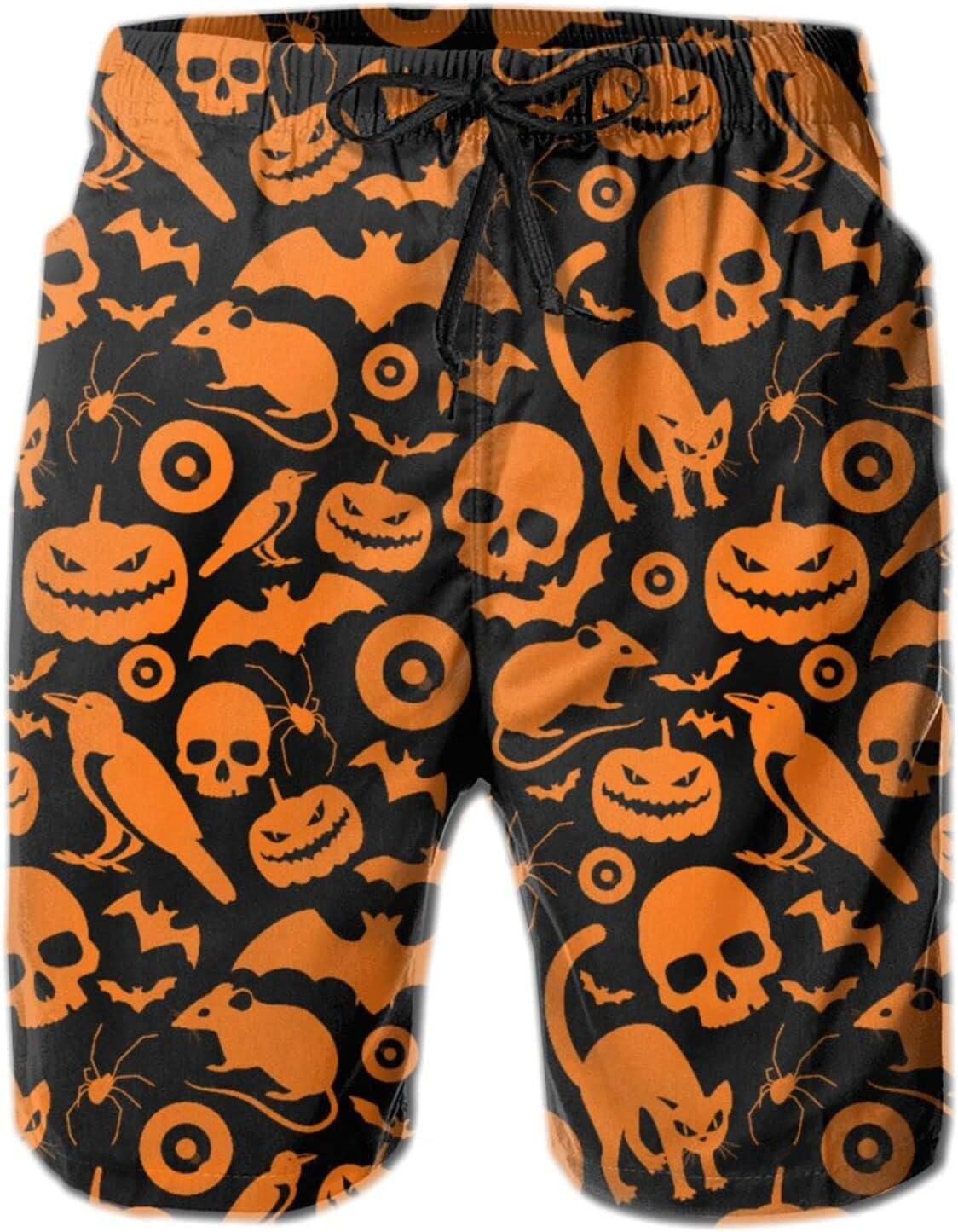 Mens Shorts 3D Printing Pattern Bad Night Party Swim Trunks Quick Dry Print Beach Board Swimwear