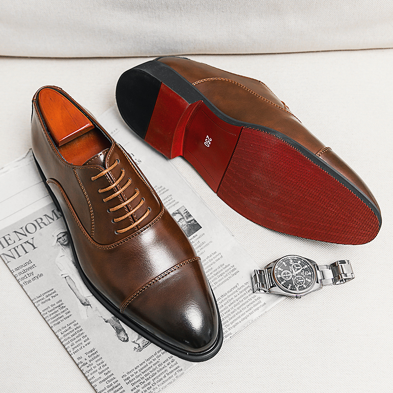 Men's Black Oxford Shoes Business Office Fashion Breathable Lace-up Shoes for Men Formal Party Shoes Chaussure Homme