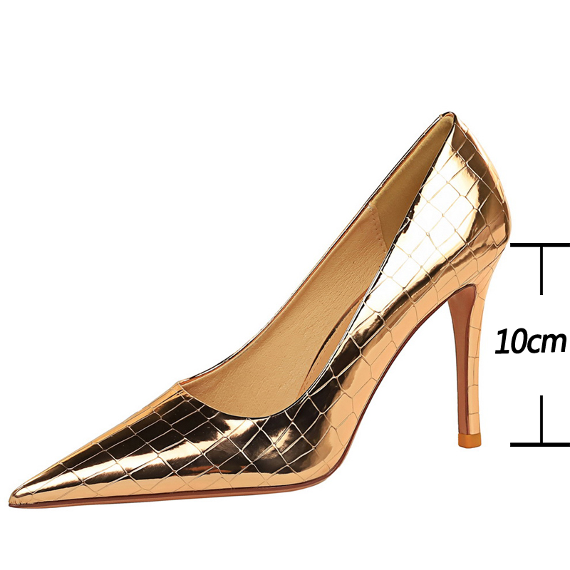 Metal BIGTREE Stone Pattern Woman Pumps Quality High Heels Wedding Stiletto urious New Sexy Banquet Shoes 2023 fea0