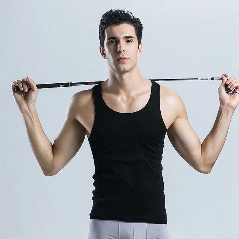 Large size mens underwear mens 100% pure cotton sleeveless basic shirt summer sexy fitness body building elastic single piece underwearW240718