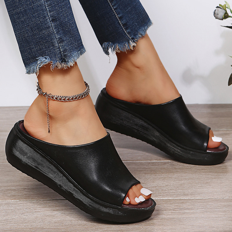 Women Sandals Peep Toe Platform Sandals For Summer Shoes Women Wedge Sandal Soft Bottom Heels Slippers Women Summer Footwear