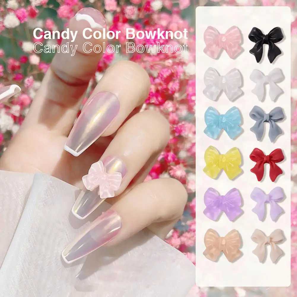 Nail butterfly rhinestone nail art tool shiny and lightweight 3D color nail bow rhinestone bow decoration fashionable style W240829