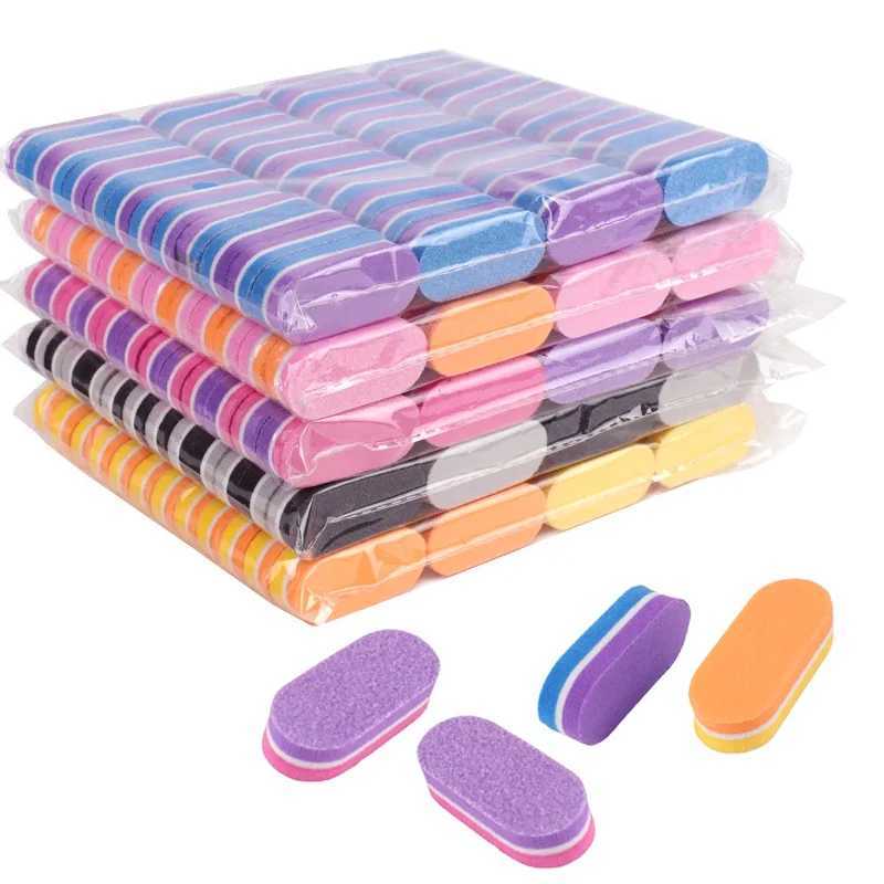 40/80Pcs mini nail sponge file buffer block buffer sanding machine file professional foot massage manual tool color nail file W240829
