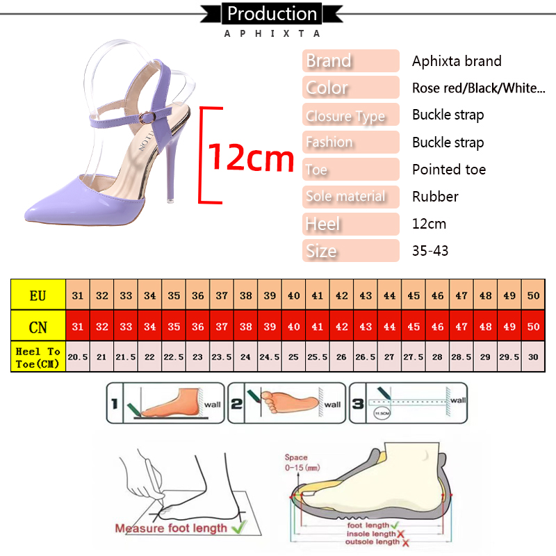 Stiletto Heels Sandals with Ankle Strap for Women 12cm High Heel, Pointed Toe, Hollow Design, Elegant Party Shoes, Plus Size Available