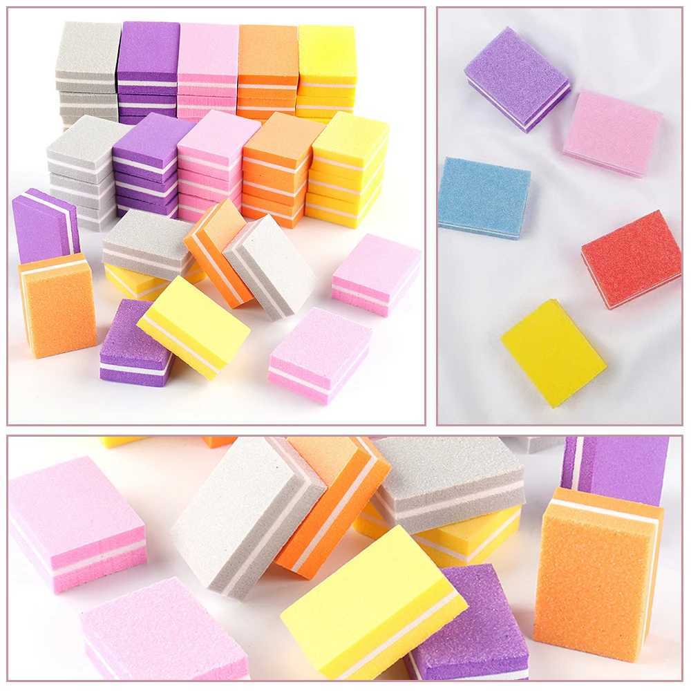 Limegirl 10/25/50 double-sided mini nail file block color sponge nail polish buffer strip hand tool W240829