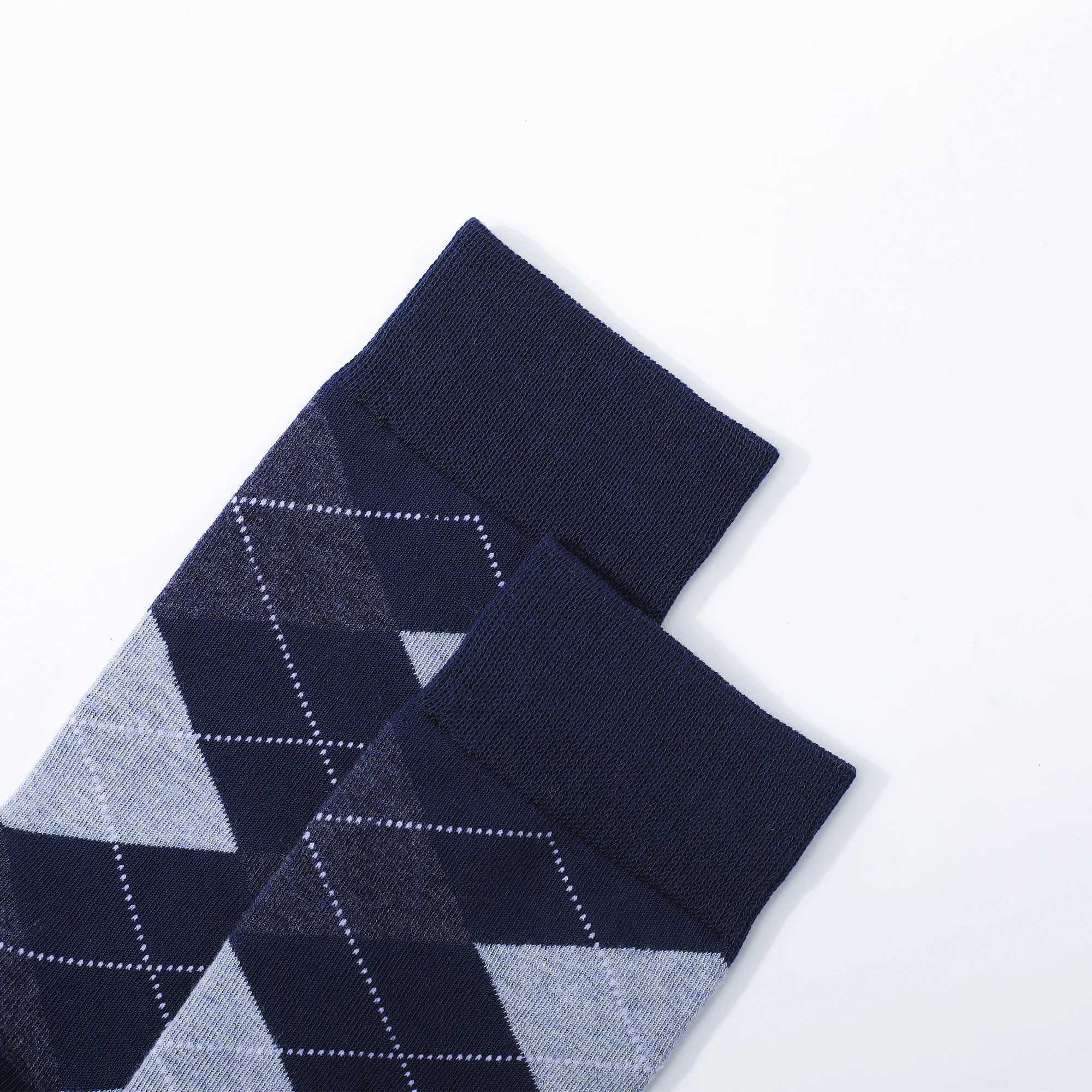 Men's Socks 5 Pairs Mens Dress Socks Plus Large Sizehigh Quality Combed Cotton Crew Socksblack Cool Argyle Breathable Casual Socks For Men Y24083