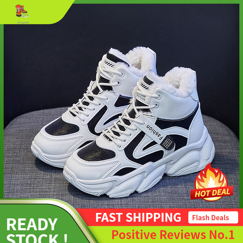 Ddmysports Plush Dad For Women Winter New Korean Edition Warm Igh Top Sports Student Cotton Instagram Shoes A OUTDOOR