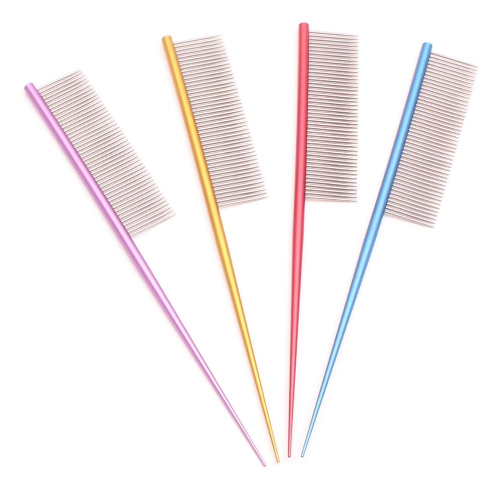 Stainless Steel Pet Flea Comb Non-rust Dense Tooth Dog Grooming Comb Colorful Dogs Cleaning Brush Comb for Dogs Puppy Cats
