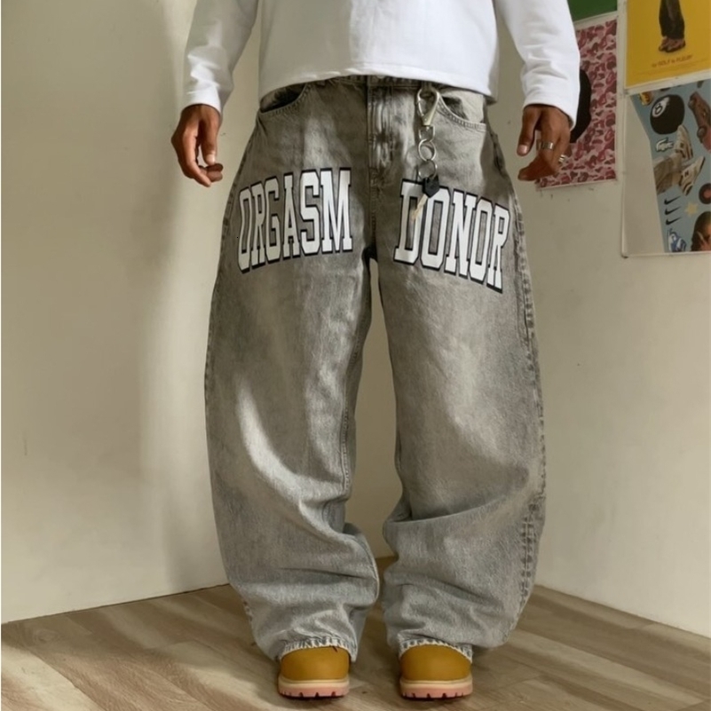 Y2K bagged jeans retro washed Harajuku jeans oversized Harajuku jeans high-quality street clothing Gothic mens fashion wide leg jeans 240829