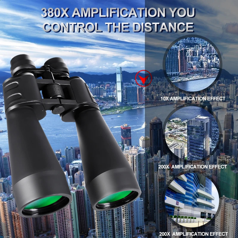 10-380x100 Powerful Binoculars Long Range Telescope Zoom HD BAK4 High Magnification Professional Monocular for Hunting Tourism 240828