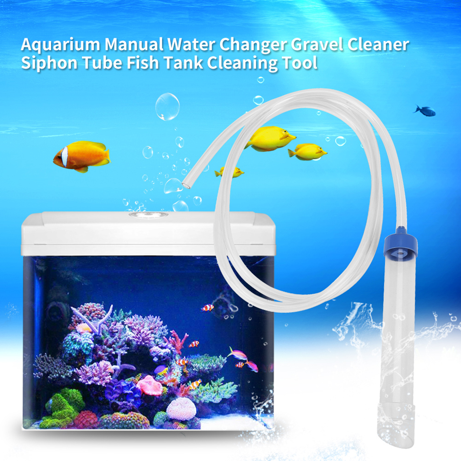 Fish Tank Air Pump Cleaning Tools Aquarium Manual Water Changer Handheld Aquarium Cleaner Vacuum Siphon Pump