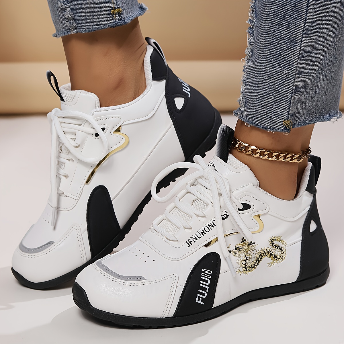 Women's Fashion Sneakers, Cartoon Trendy Style, Casual Sports Shoes, Comfortable Low Top Sport Shoes