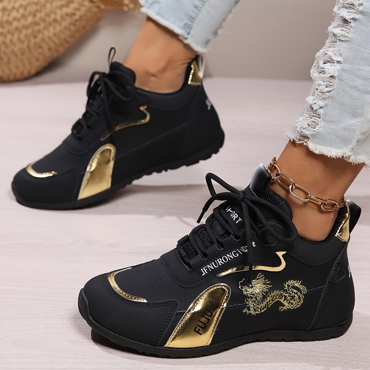 Women's Fashion Sneakers, Cartoon Trendy Style, Casual Sports Shoes, Comfortable Low Top Sport Shoes
