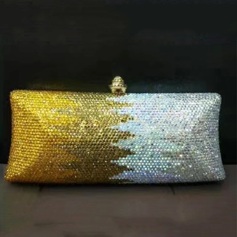 Fashion Green/Yellow 8 Colors Crystal Evening Purse Women Small Phone Clutch Bag Elegant Gift Female Party Chain Handbags 240830