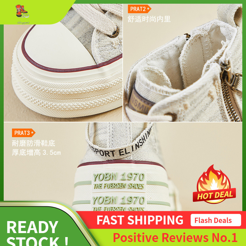 Ddmysports Ins Trendy Korean Igh Top Canvas For Women Autumn New Student Running Casual Board Shoes Eight Raising OUTDOOR