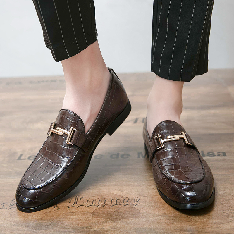 Mens Designer Brand Casual Dress Leather Business Office Loafers Formal Footwear Breathable Shoes Flats for Men Plus Size 38-48