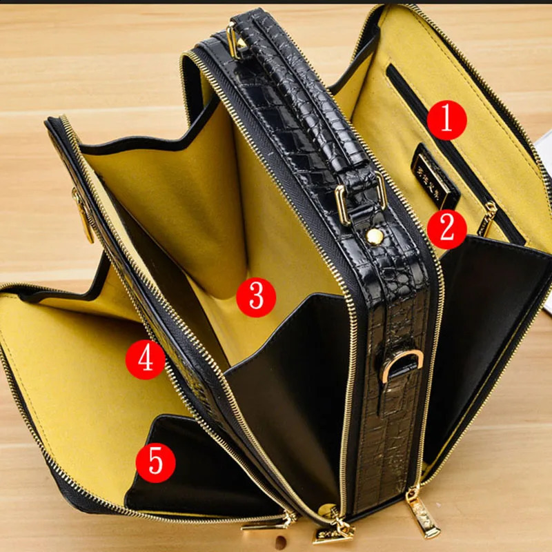 pattern mens bag business men shoulder messenger bag casual handbag Cowhide leather vertical Tote bag small briefcase 240829CJ