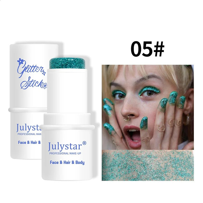 8-color glittering sequins stick multi-function face lip hair sequins glittering eye shadow festival stage makeup decoration cosmetics 240829