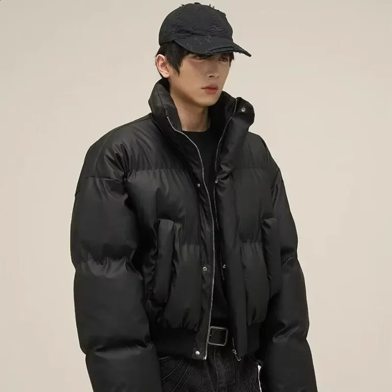 Autumn Winter Loose-fit Hooded Cotton Coat For Men Casual Zippered Sport Jacket Ideal For Spring Autumn Seasons 240829
