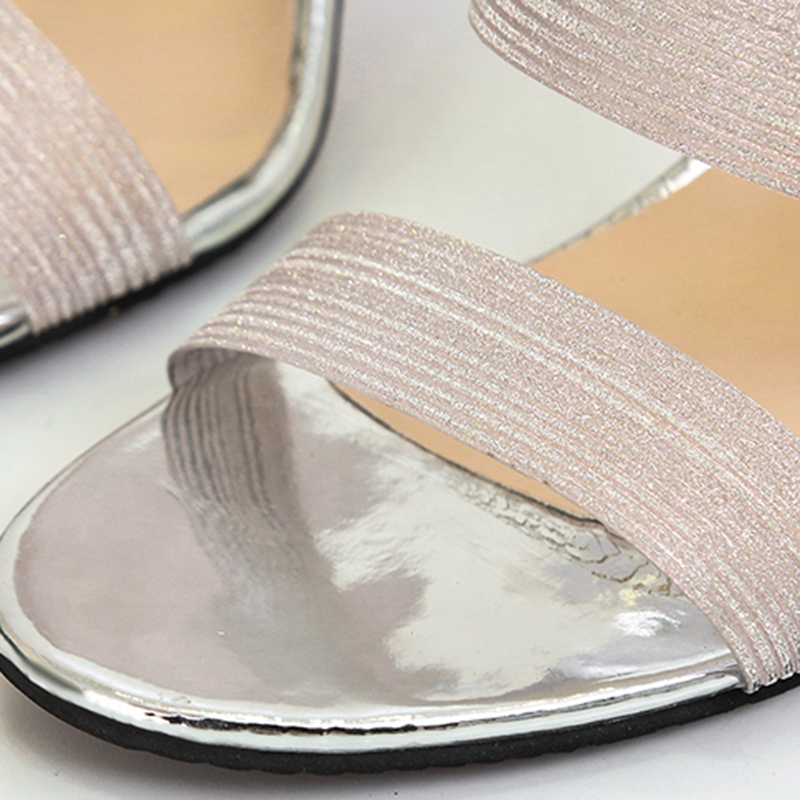 2024 Lucyever Fashion Sier High Heels Sandals Women Summer Transparent Heeled Slippers Woman Open Toe Shiny Party Shoes New Ladies 0f9f