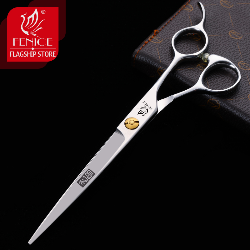 Fenice Professional 6.75 inch Scissors for Dog Grooming Straight Shears Animals Cat Hair Cutting Barber Cutting Tool makas