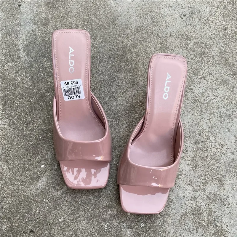 Square High Slippers - Elegant & Sexy Thin Heel Open Toe Dress Shoes for hot Women 2024