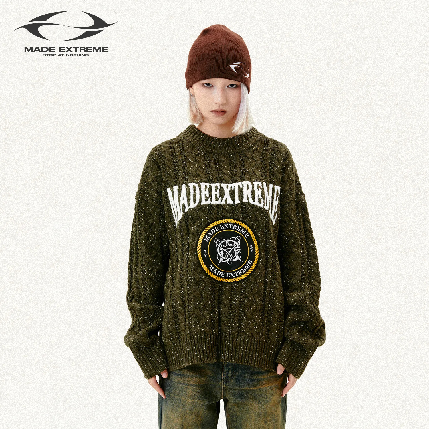 Creating Extreme Campus Classic Retro Thick Twisted Snowflake Sweater for Couples 240829