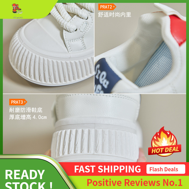 Ddmysports Spring New White Korean Ins Trendy Female Students Thick Soled Eight Increasing Sports Board Casual Shoes XT OUTDOOR