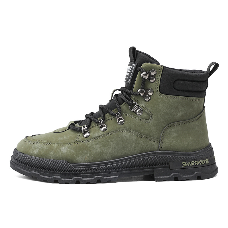 Men's autumn high top British style outdoor versatile sports hiking wear-resistant work boots