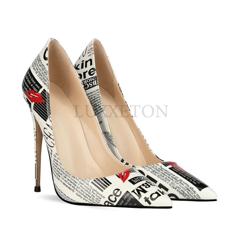Ultra-High Graffiti New Heels | Pointed Toe Pumps Hot Street Fashion Women Shoes