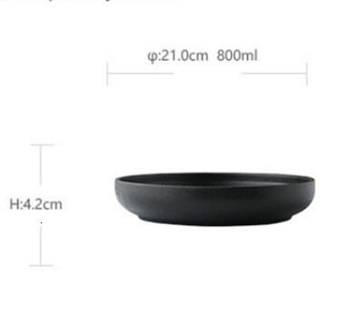 China Style Snowflake Glazed Shallow Dish Soup Dish Black And White Salad Dish Baked Rice Dish Deep Bowl Dish Wholesale