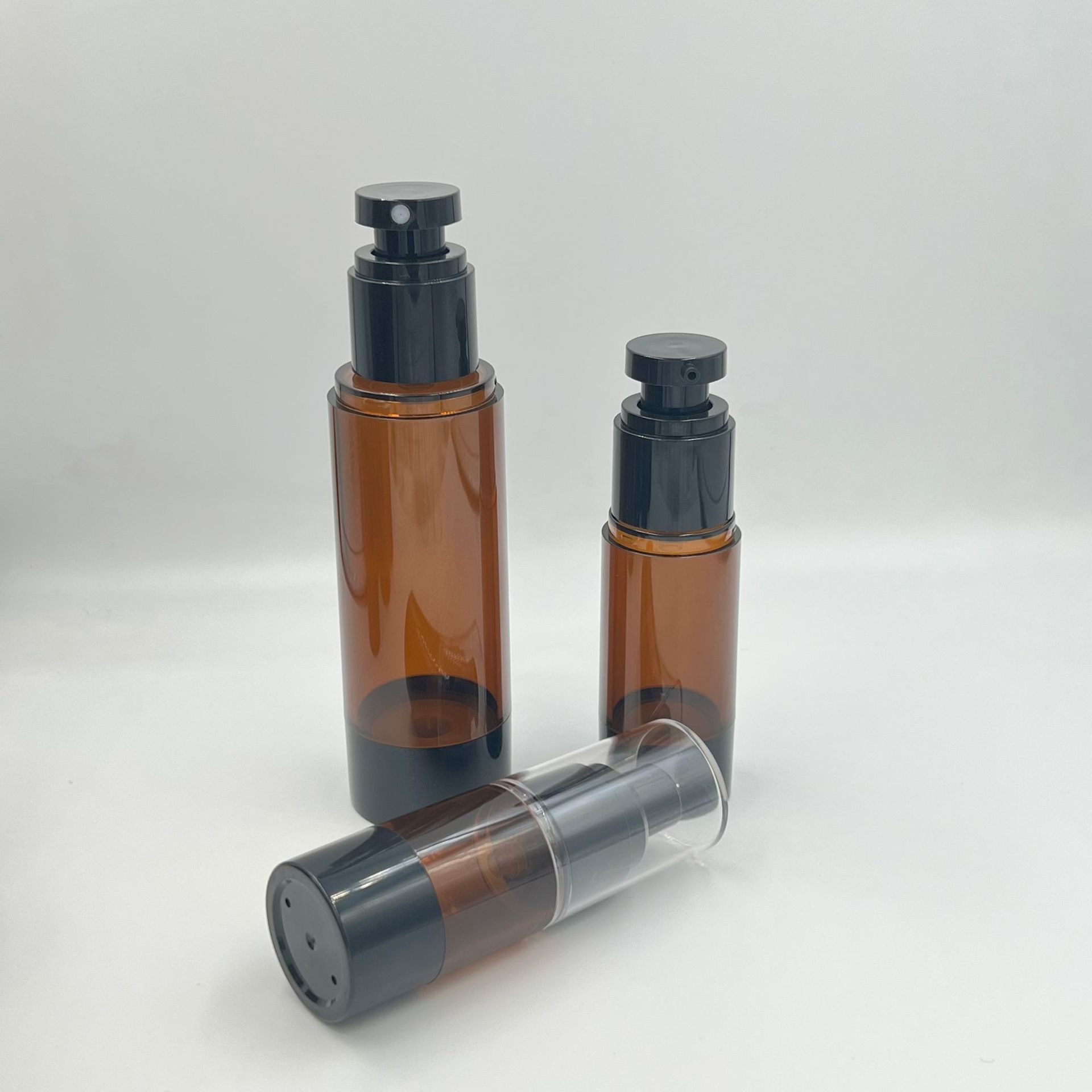 30 50 ml 100ml 120ml amber Airless Cosmetic Cream Pump Bottle vacuum travel bottles Empty Lotion Pump Bottle Dispenser