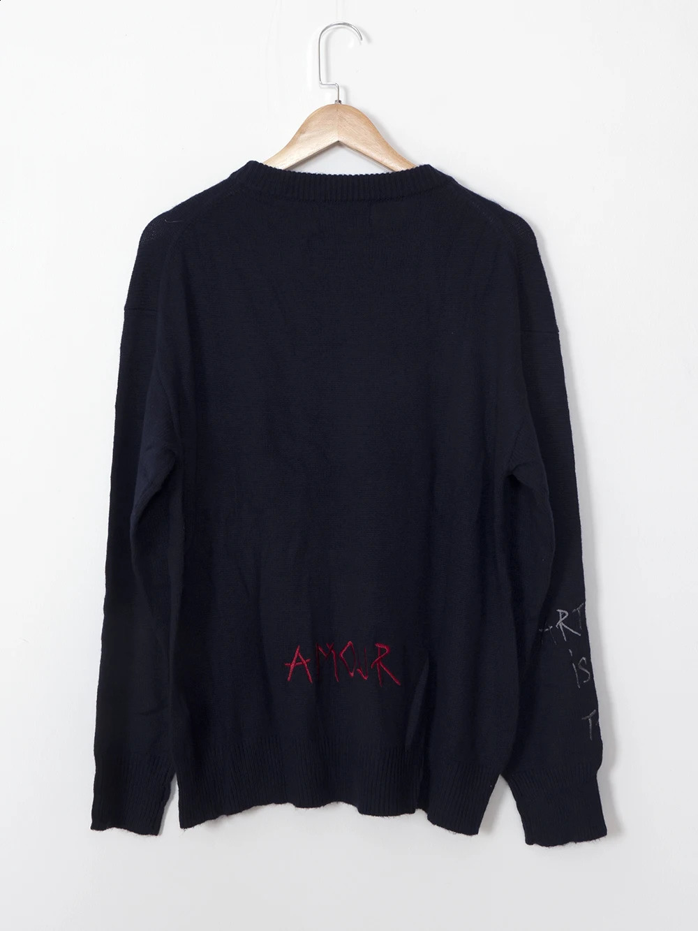 ZESSAM Letter Butterfly Embroidery Jacquard Cashmere Woman Sweater Long Sleeve ONeck Female Pullover Classic Retro Lady Top 240827