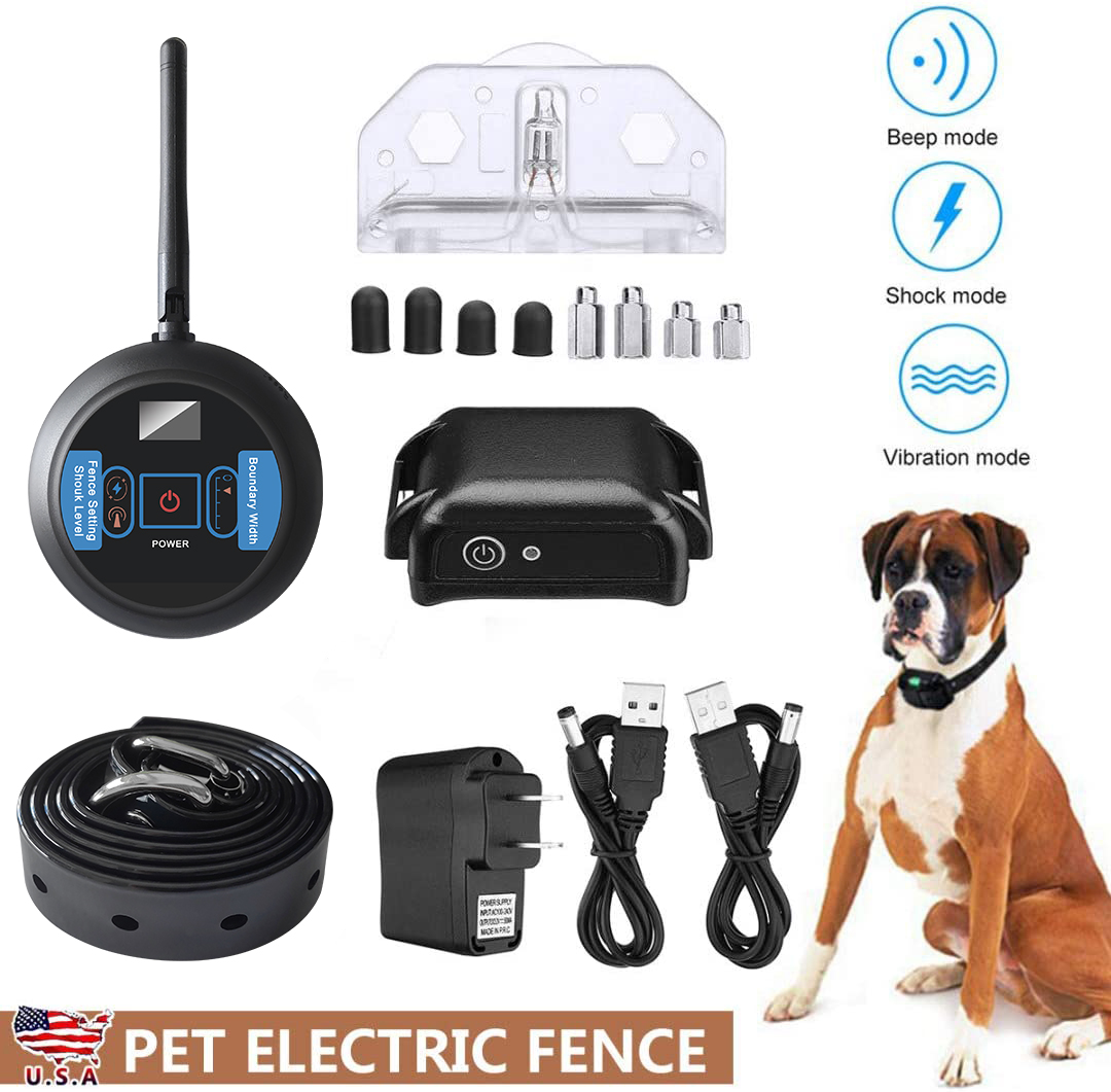2024 new Electric Dog Fence System-Wireless Dog Fence Covers 1.2 Acre Pet Boundary Containment System Tone Shock Waterproof Rece