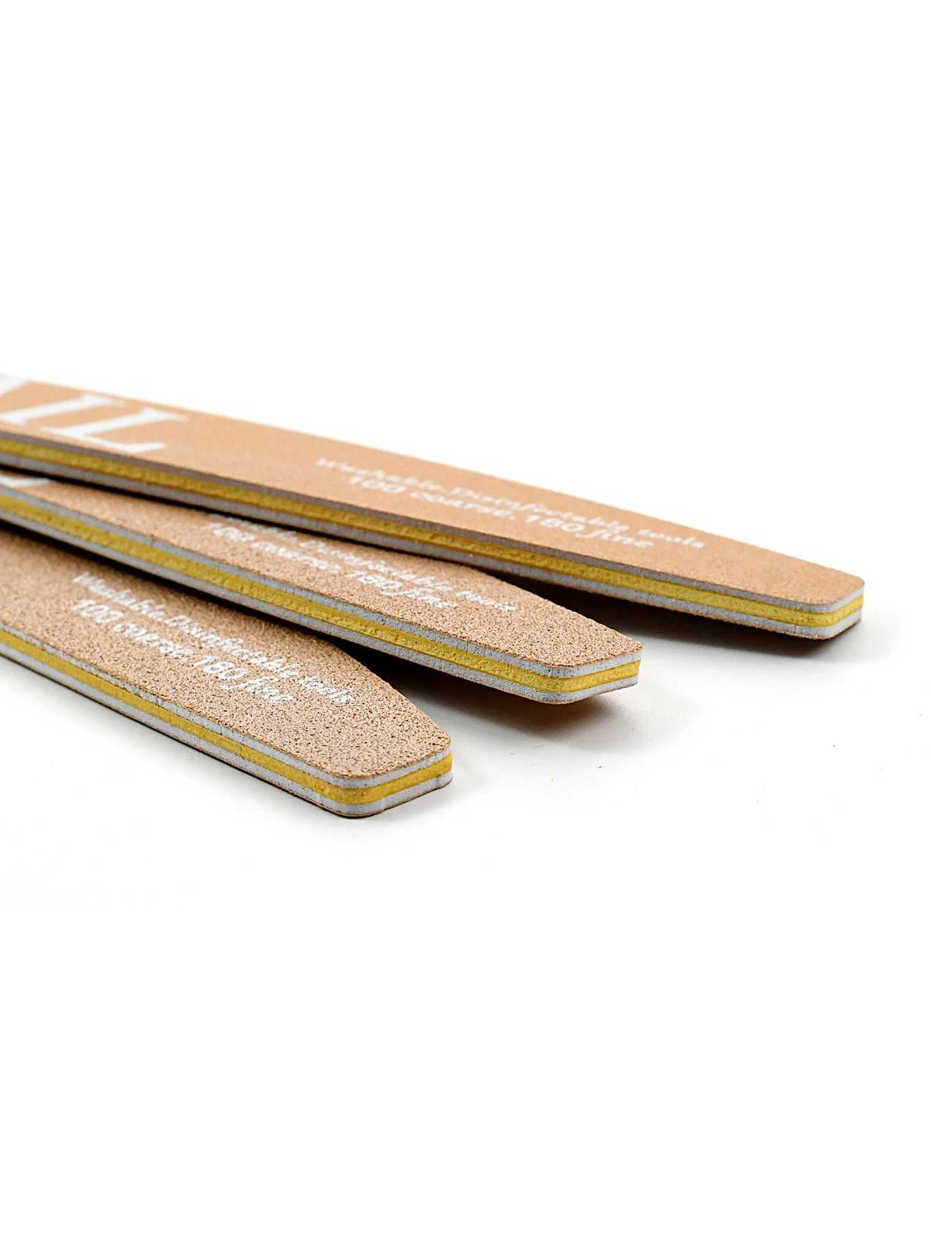 5/10 pieces/batch of wear-resistant professional nail files loose yellow sandpaper single-sided printing nail file tools W240829