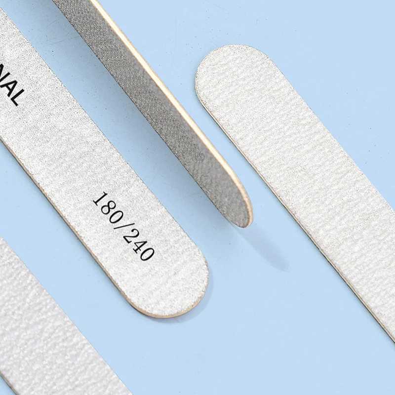 10 pieces of nail files with cushioning durability gravel sanding nail art accessories professional gray sanding nail files W240829