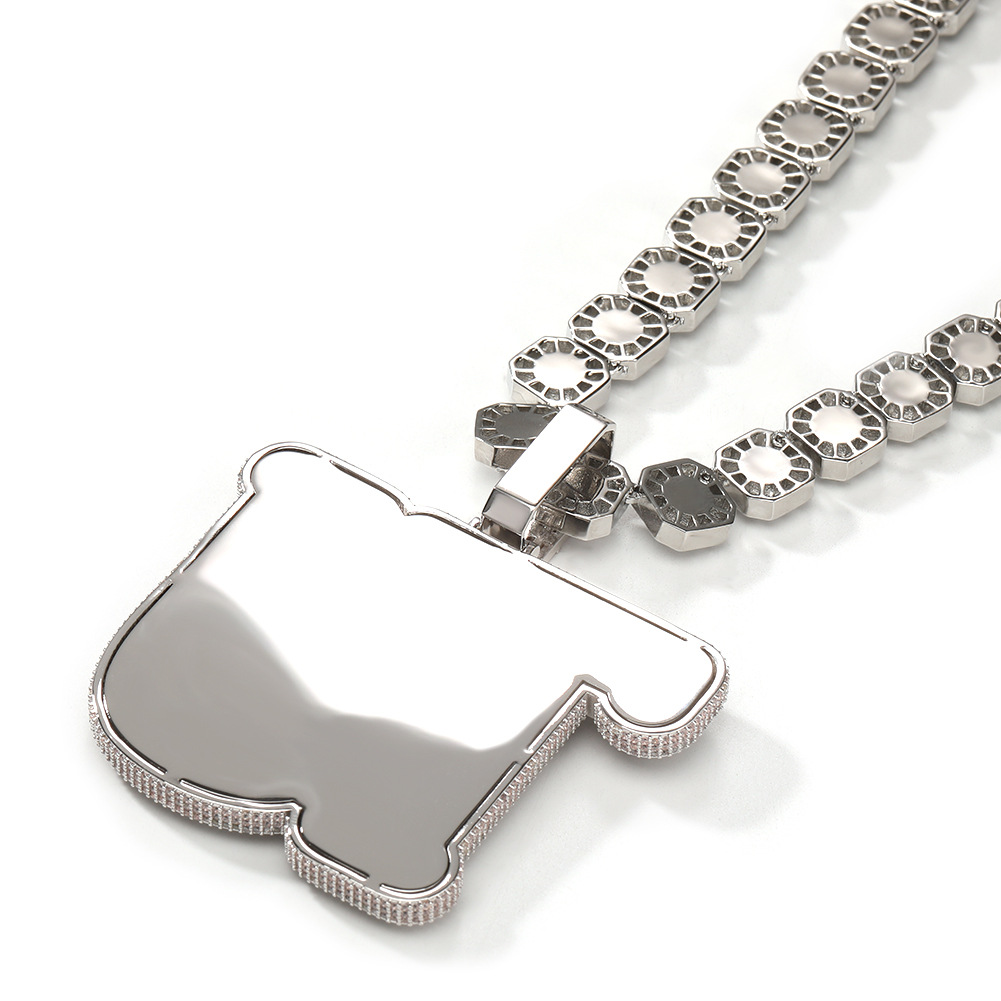 Custom Template Name A-Z Letters Pendant Necklace 5A T Zircon Mens Large Jewelry
