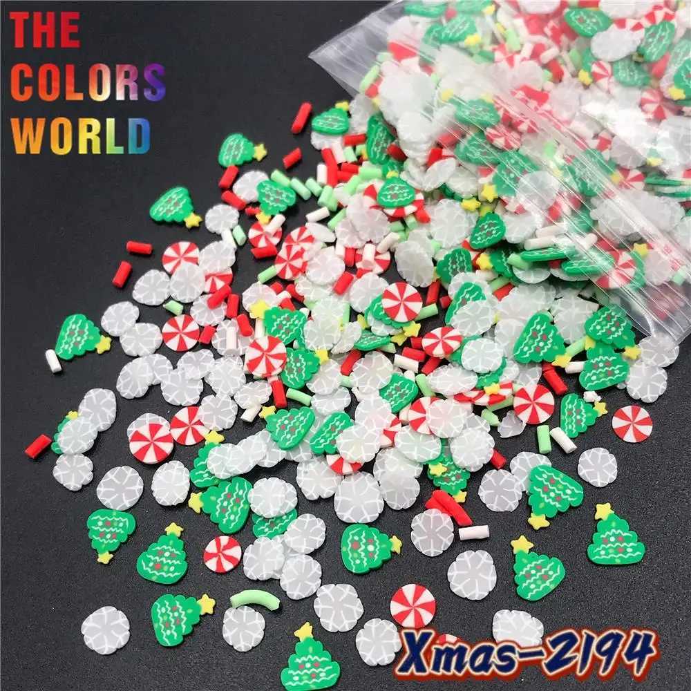 TCT-633 Christmas Mixed Nail Sparkling Polymer Clay Nail Art Decoration Roller Craft Accessories Festival Party Supplier W240829