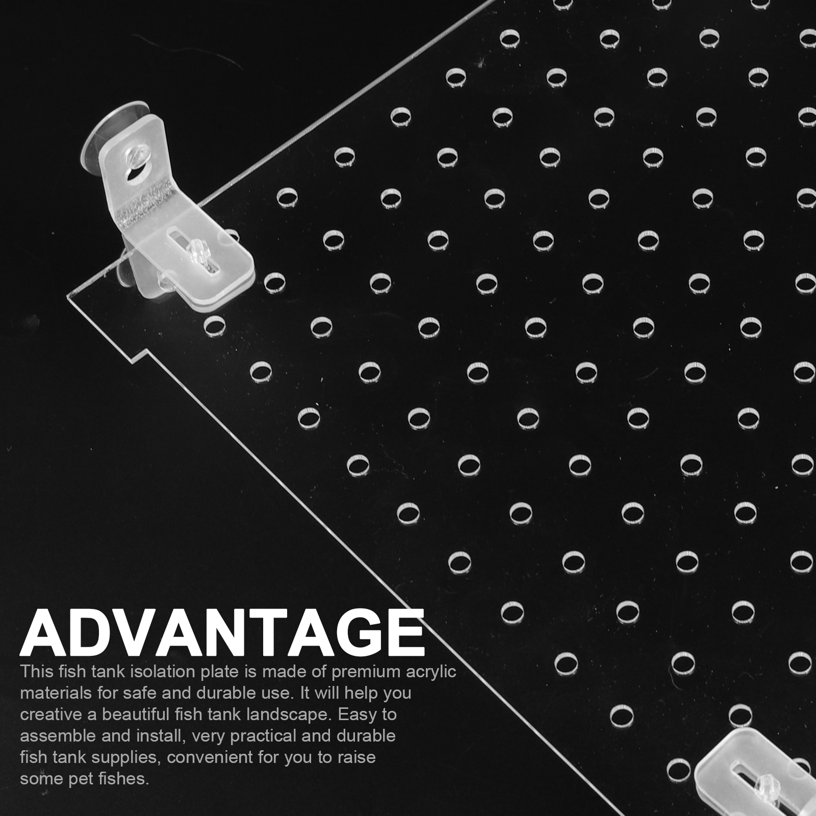 Fish Tank Isolation Board Divider Acrylic Partition Plate Accessory Suction Cup Aquarium Baby