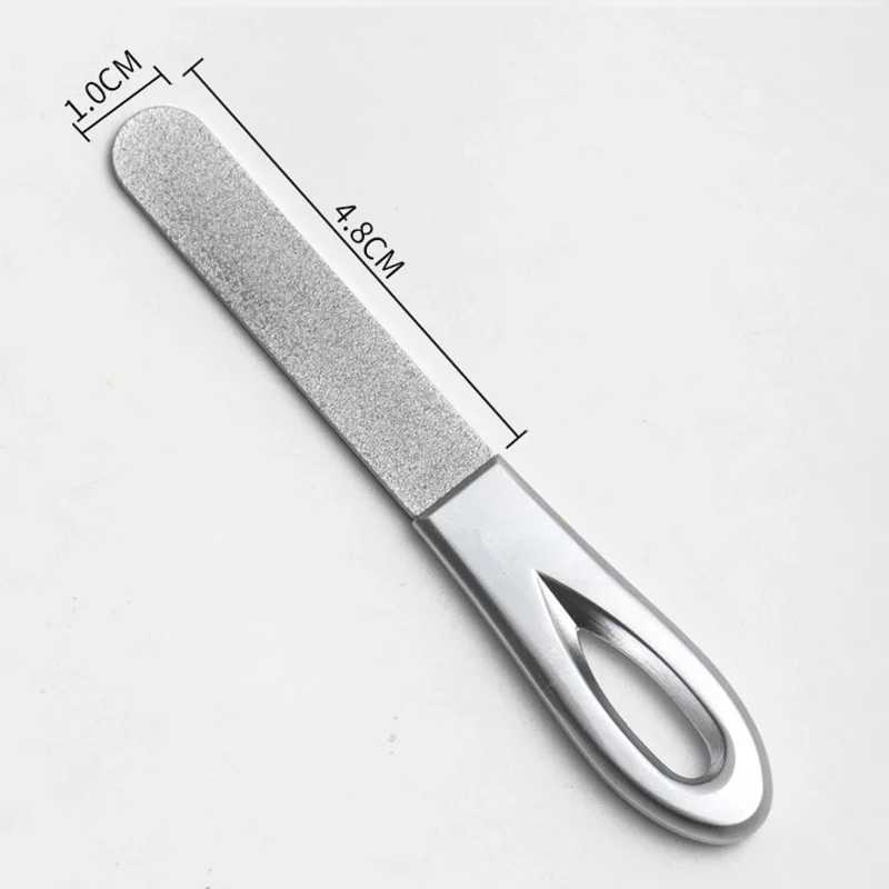 1 professional stainless steel nail file double-sided folding grinding rod manual foot massage nail art tool nail file W240829