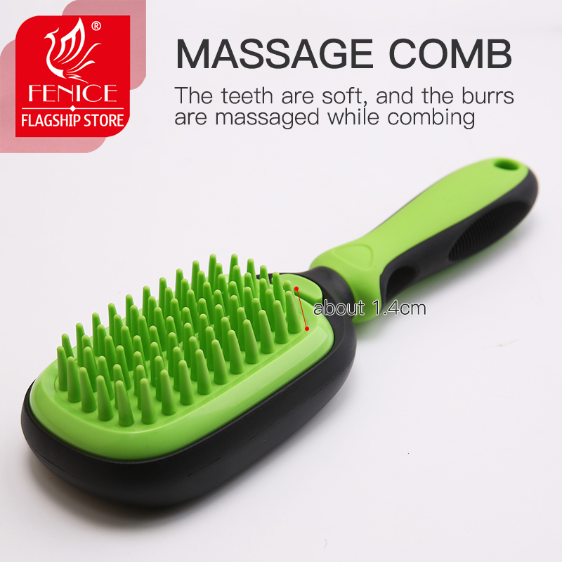 Fenice 5-IN-1 Air Cushion Pet Grooming Comb Dog Cat Massage Comb Flocking Hair Removal Open Knot Comb