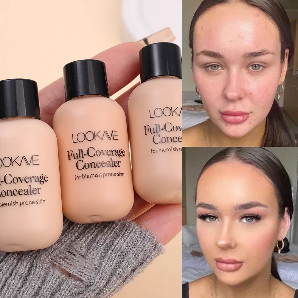 Matte liquid concealer base cream waterproof durable full coverage spots s dark circles basic cosmetics 240829