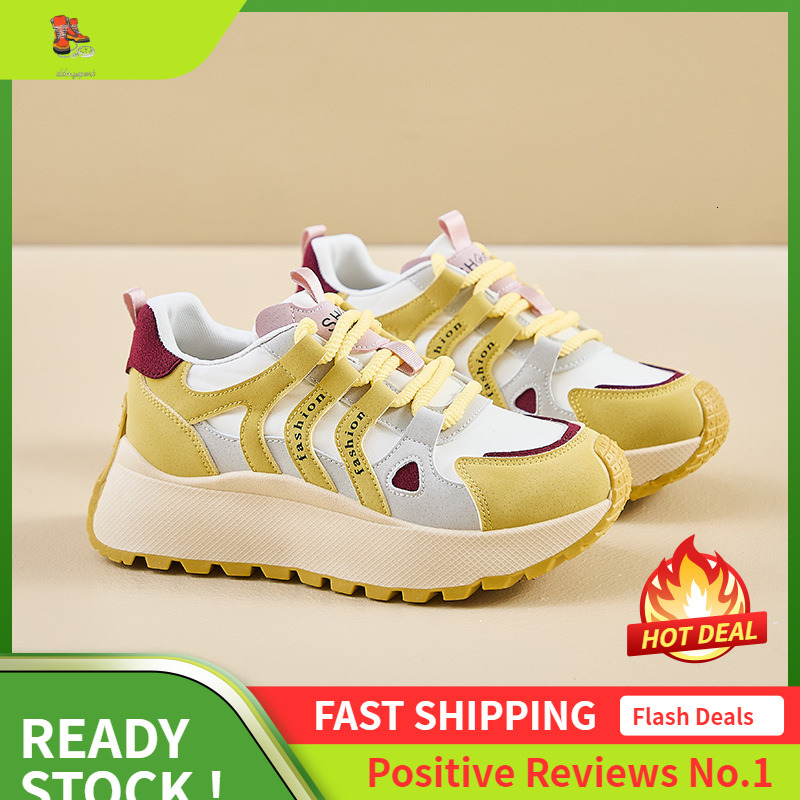 Ddmysports Ins Korean Version New Dad Shoes For Women Autumn Student Running Sports Thick Sole Height Increasing Leisure Street Photo BN OUTDOOR