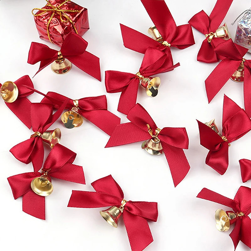 Exquisite DIY Christmas Bell Bow Knots for 2024 Tree Decorations (10-pack)