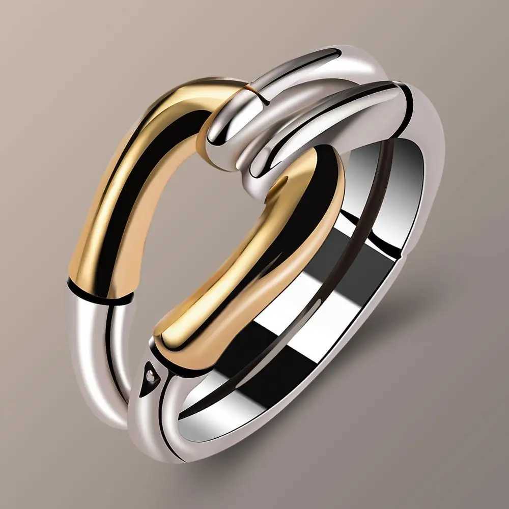 Retro style womens gold ring retro punk small wedding band party womens engagement ring W240829