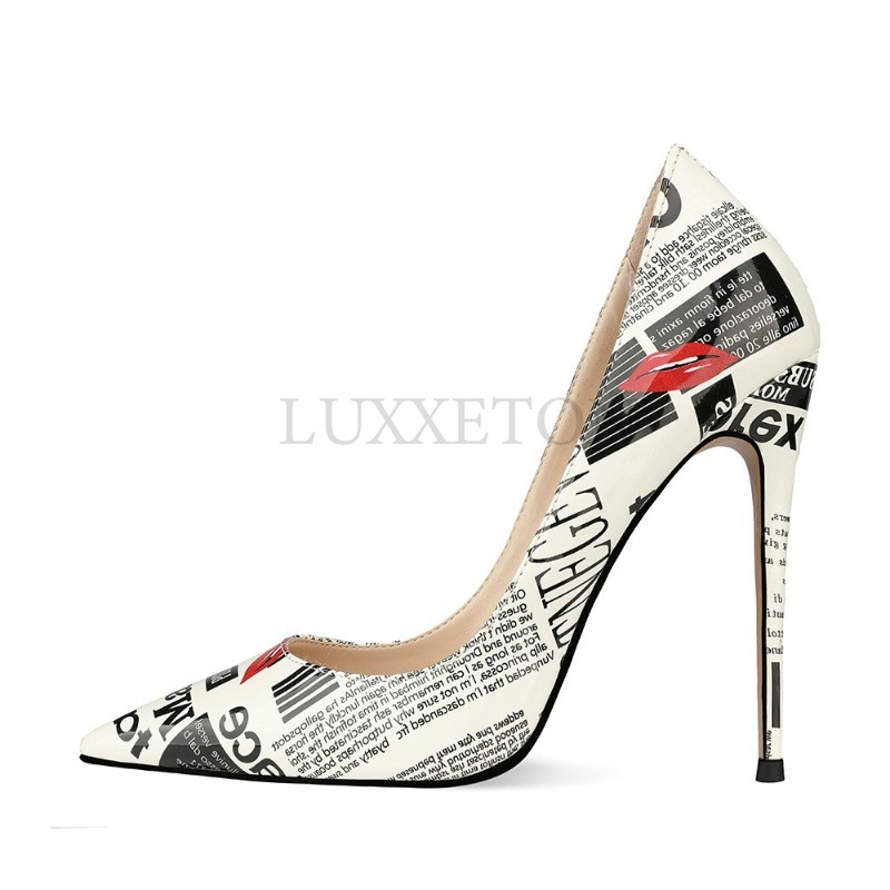 Ultra-High Graffiti New Heels | Pointed Toe Pumps Hot Street Fashion Women Shoes