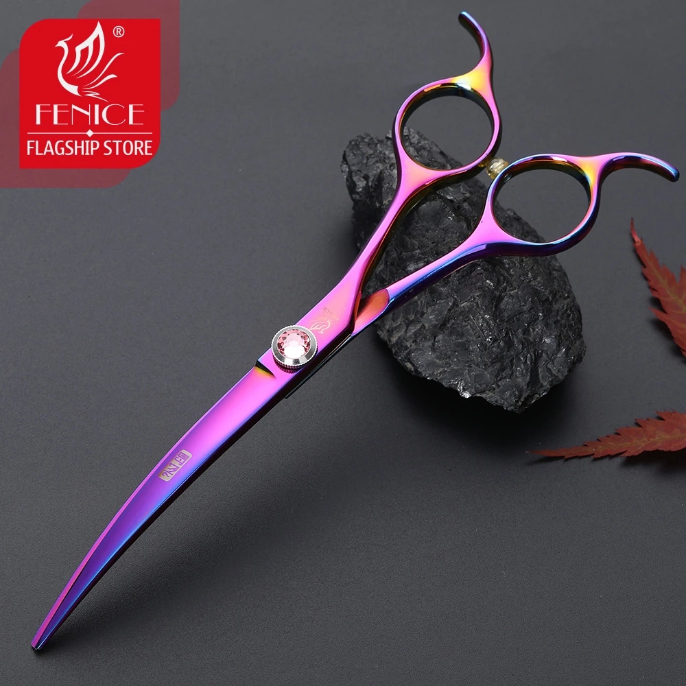 Fenice Stainless Steel 6.5 inch Curved Pet Dog Grooming Scissors Shears Pet Scissors Dogs Product